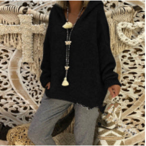 Damen Großer Kapuzenpullover mit kuscheligem Material R&B
