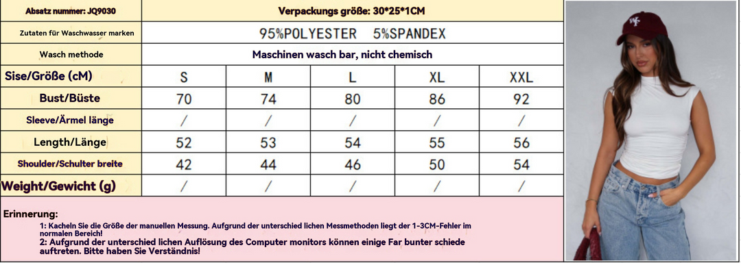 R&B | Semi-Rollkragen einfarbig slim-fit ärmellose Spice Girl Weste