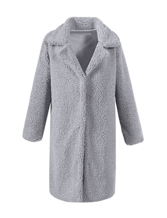 Damen Flauschiger Langmantel mit oversized Schnitt R&B