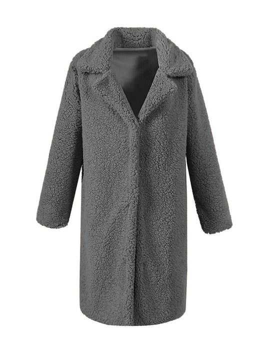 Damen Flauschiger Langmantel mit oversized Schnitt R&B
