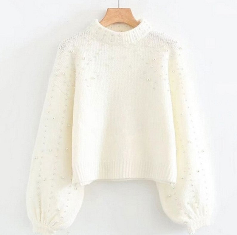 Damen modischer Pullover mit schimmernden Akzenten und lässigem Schnitt R&B