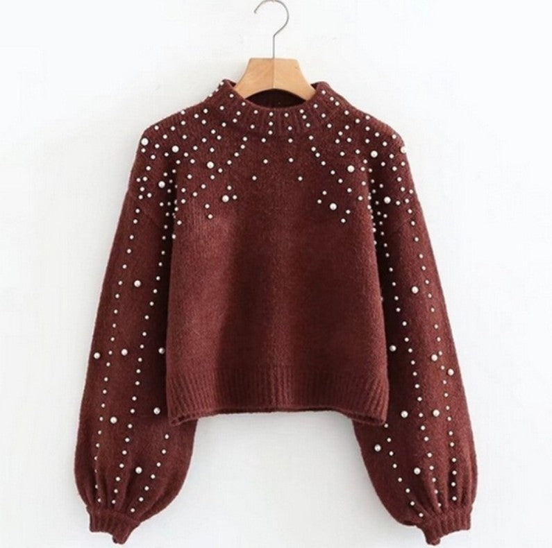 Damen modischer Pullover mit schimmernden Akzenten und lässigem Schnitt R&B