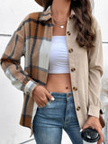 R&B | Kontrast Plaid Print Fallende Schulter Shirt