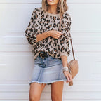 Damen Pullover mit modernem Animal-Print und lässigem Schnitt R&B