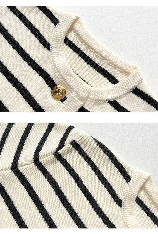 R&B | gestreifter Strickpullover für herbstliche Lagenlooks