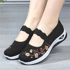 Orthopädische Florale Schwarze SlipOns R&B