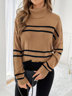 R&B | Gestreifter Rollkragenpullover