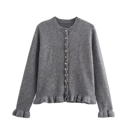 R&B | Damen-Cardigan mit Knöpfen, schickes Lagen-Oberteil