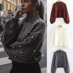 Damen modischer Pullover mit schimmernden Akzenten und lässigem Schnitt R&B