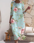 R&B | Stilvolle Blumen Midi Kleid