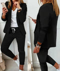 R&B | Anzug-Set Moderner Zweiteiler mit Weiter Hose Taillierter Blazerjacke