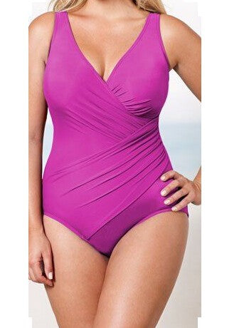 Damen Eleganter Wickel-Badeanzug mit modellierenden Einsätzen R&B