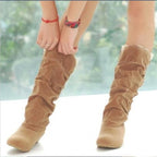 Damen Wedge-Stiefel mit modischer Rüschenstruktur und bequemem Innenfutter R&B