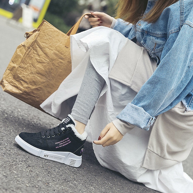 Damen Winterliche High-Top Sneaker mit kuscheligem Innenfutter und rutschfester Sohle R&B