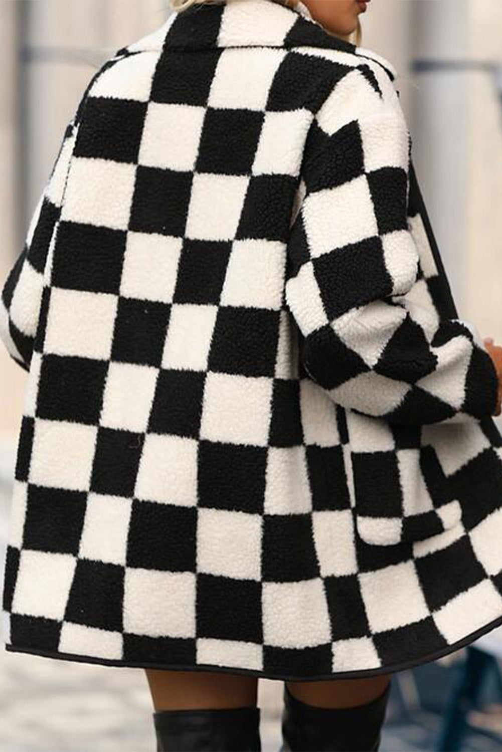 R&B | Gitter Sherpa Jacke Polyester Warm und Trendy Produktbeschreibung: