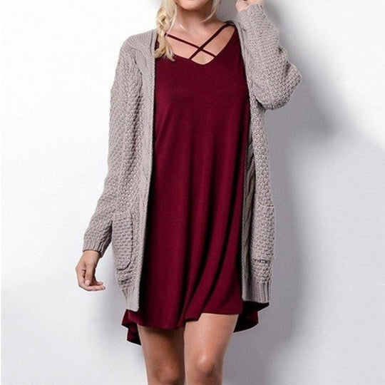 Damen Strickjacke in offener Form mit oversized Schnitt R&B
