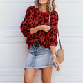 Damen Pullover mit modernem Animal-Print und lässigem Schnitt R&B