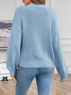 R&B | Strickcardigan mit Blütendetails Offene Vorderseite Feminin und Stylisch