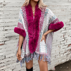R&B | Stilvolle Fransen Cape Stiefelette für Damen Perfekt für den Herbst