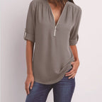 R&B | V-Ausschnitt plus Größe Frauen ärmellos Chiffon Shirt