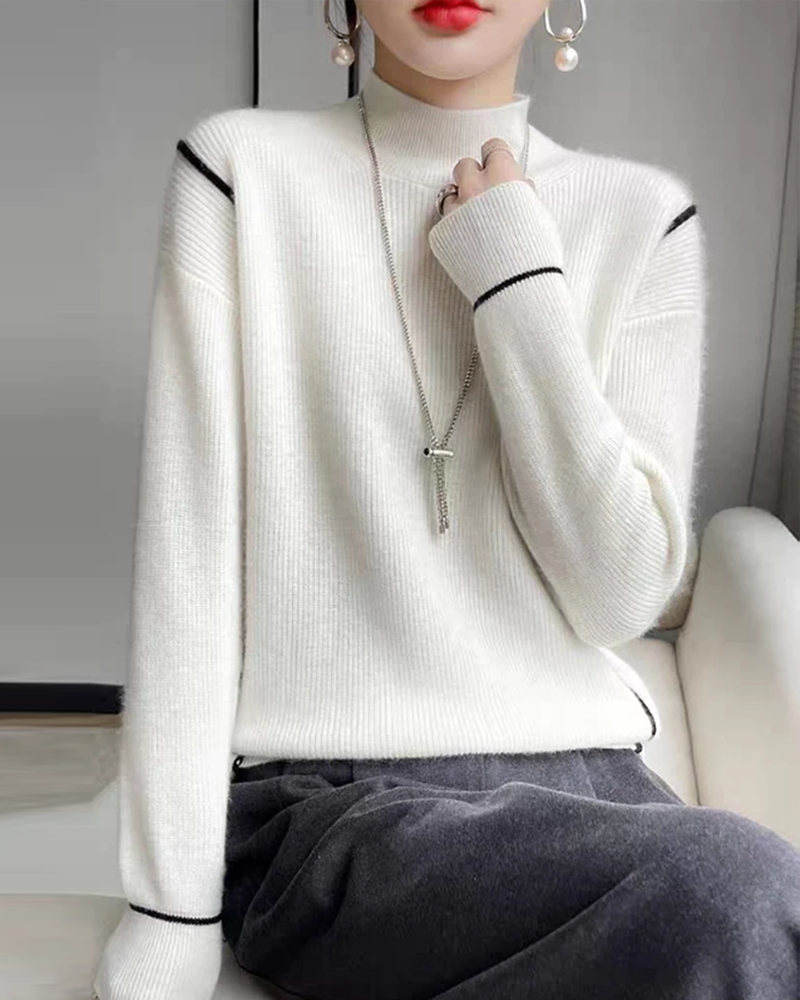 R&B | Eleganter schlichter Rollkragenpullover