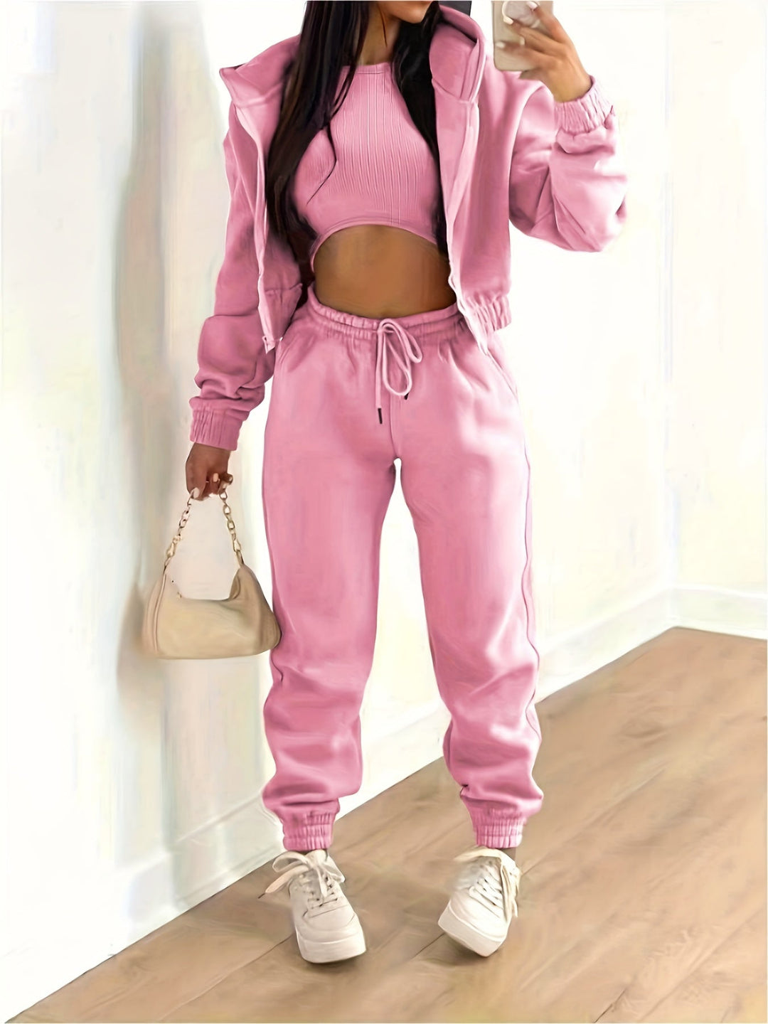 R&B | Kapuzenjacke & Tanktop & Jogginghose Drei Teilige Satz Outfits
