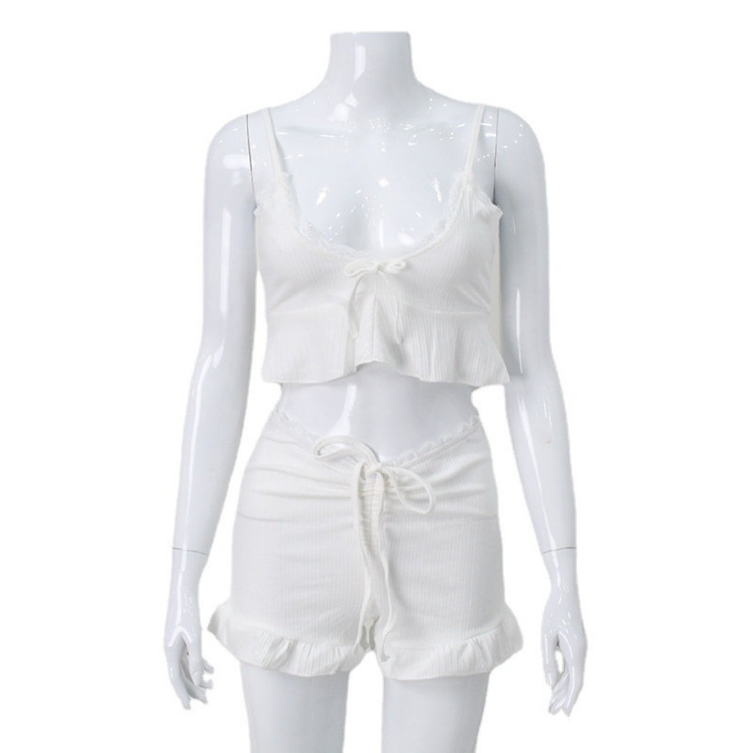 R&B | Hosenträger Nabel Shorts Sommer zweiteiliges Set