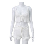 R&B | Hosenträger Nabel Shorts Sommer zweiteiliges Set