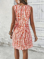 R&B | Sommerkleid mit Print Ohne Ärmel, V-Ausschnitt, A-Linie, Leicht und Elegant