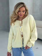R&B | Stylischer Kurzer Cardigan mit Schnürung