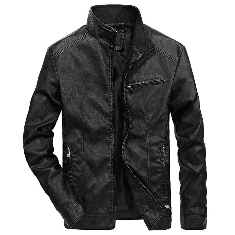 R&B | Lederjacke für Herren Frühlingsjacke mit Reißverschluss