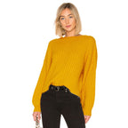 Damen gemütlicher Strickpullover mit oversized Schnitt und Rippstruktur R&B