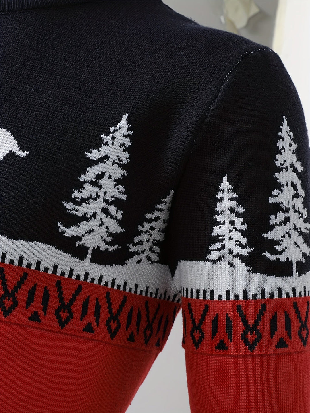 R&B | Weihnachtsstrickjacke mit Rentiermotiv Baumwolle Festlich