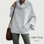 R&B | Gemütlicher Batwing-Pullover mit Wasserfallausschnitt und Taschen