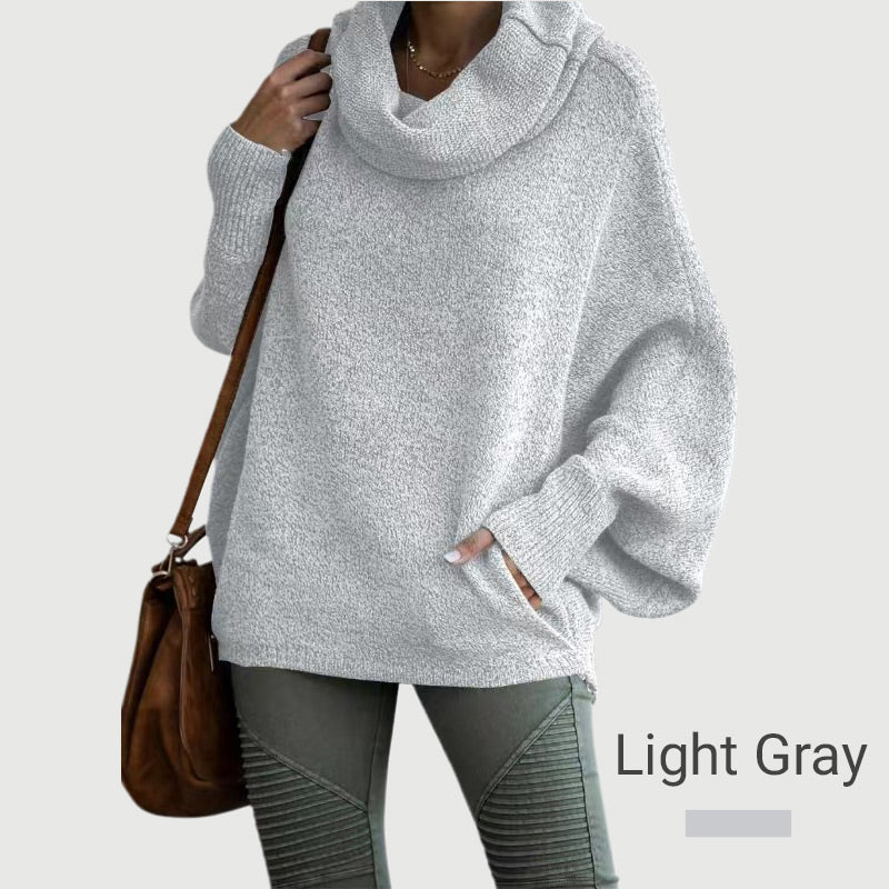 R&B | Gemütlicher Batwing-Pullover mit Wasserfallausschnitt und Taschen