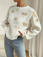 R&B | Lässiger Strickpullover mit Herzchen Damen