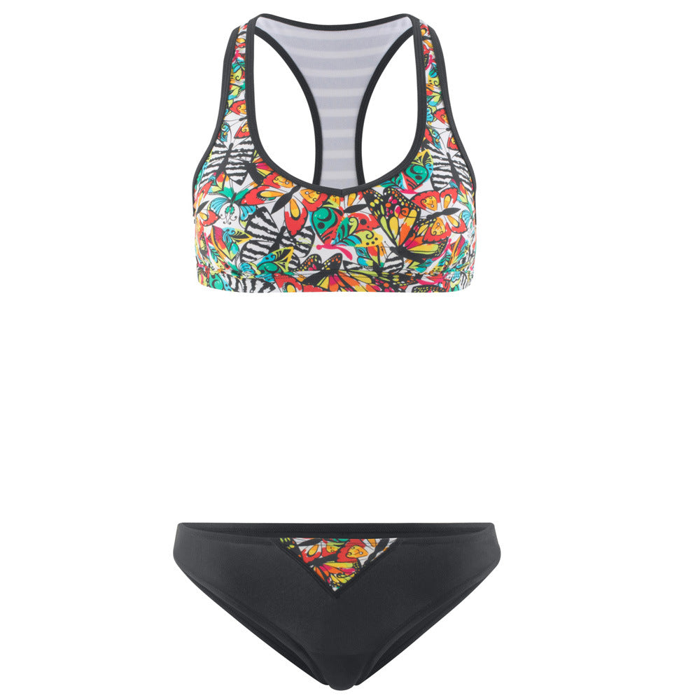 Damen Sport-Bikini mit buntem Muster und funktionalem Schnitt R&B