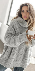 R&B | Oversized Pullover mit Hohem Kragen
