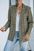 R&B | Karierter Doppelreiher Langarm-Blazer