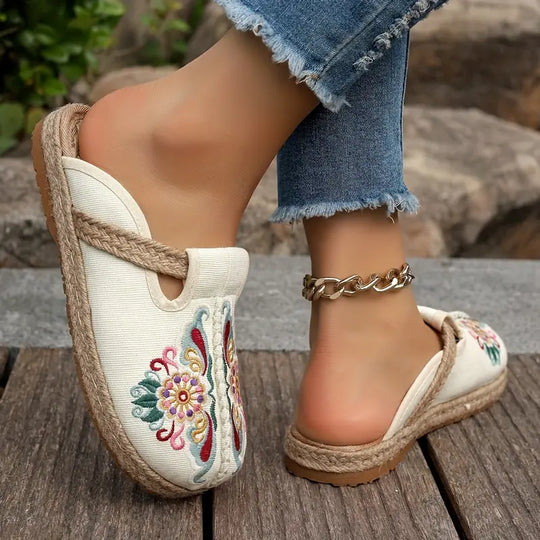 Flache Schuhe für Frauen mit floralem Muster R&B