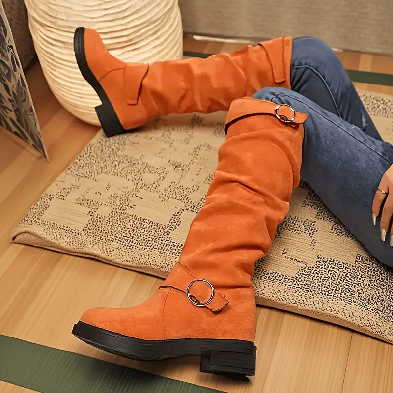 Retro-Reitstiefel aus Wildleder R&B R&B