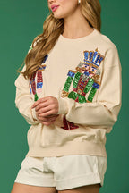 R&B | Weihnachtssoldat Pailletten Mode Lässiger Sweatshirt