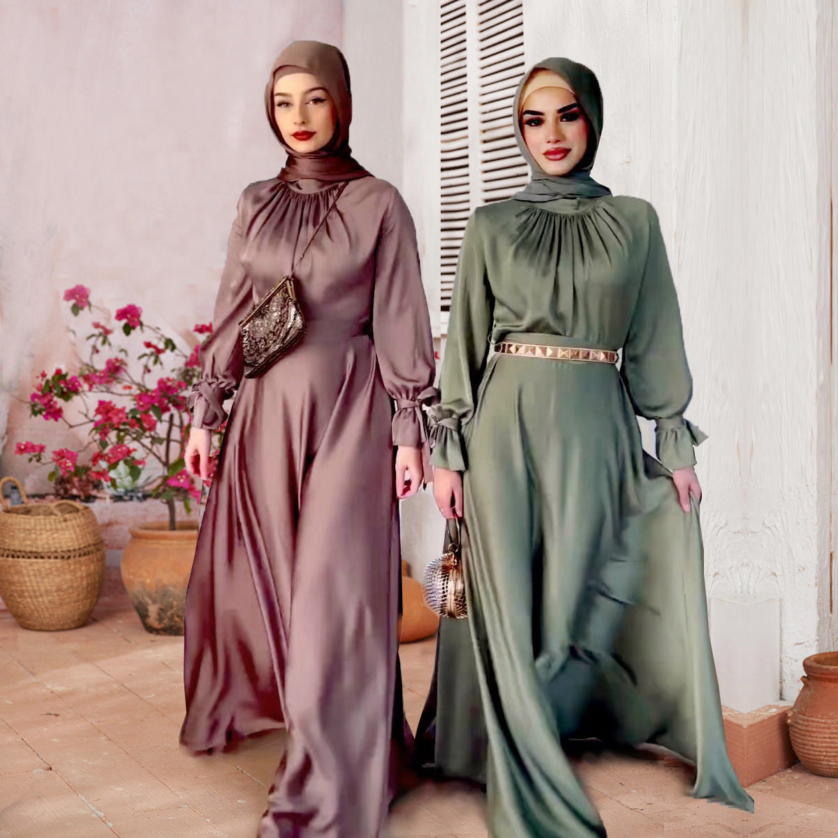 R&B | Elegant Satin GR&Bundenes Kleid