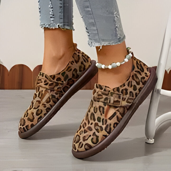 Patricia | Flache Schuhe mit Leopardenmuster für Frauen R&B