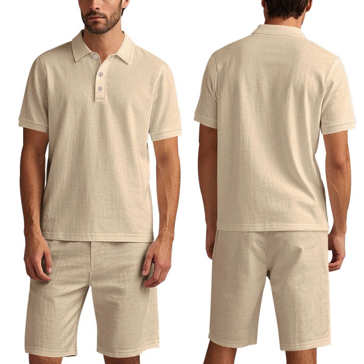 R&B | Kurzärmliges Poloshirt und Shorts Strandanzug
