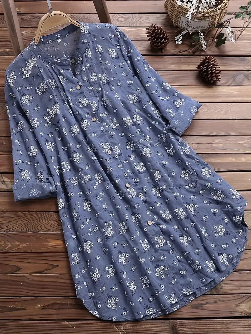 Heidi-Mode-Bluse | Bluse mit Blumendruck für den Sommer