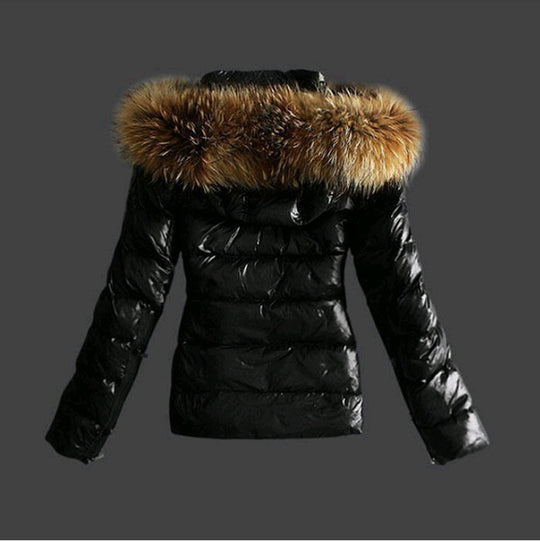 R&B | Jack mit Pelzkragen - stilvolle schwarze Damen Winterjacke