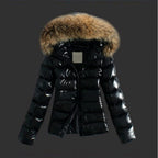 R&B | Jack mit Pelzkragen - stilvolle schwarze Damen Winterjacke
