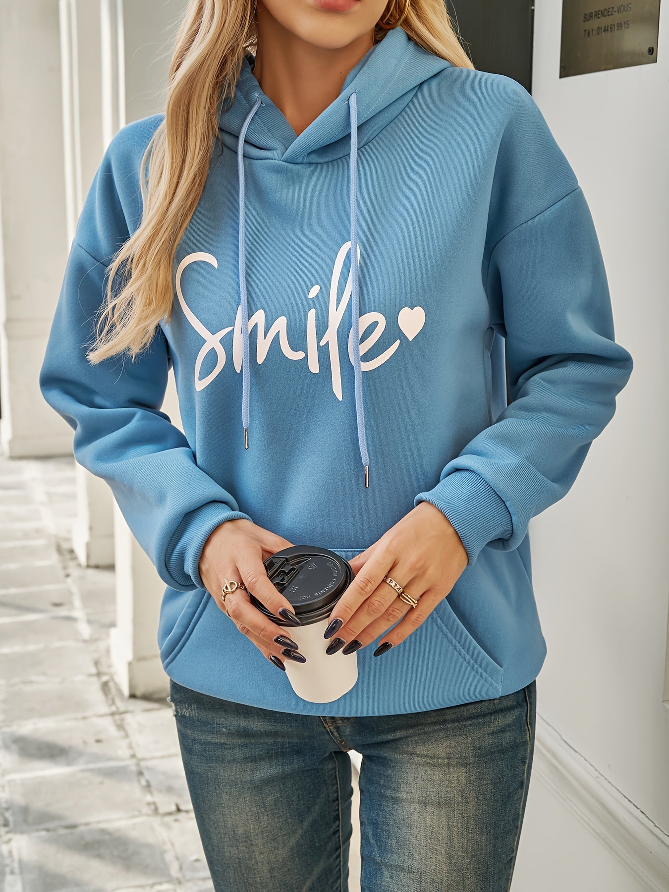 R&B | Hoodie mit Druck Baumwollmischung Lässiger Stil