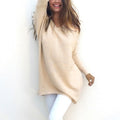R&B | Sweater |Eleganter langer Pullover mit V-Ausschnitt für Damen